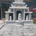 乌兰察布芝麻白中国黑石材套墓 花岗岩墓碑