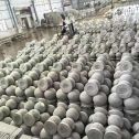 乌兰察布芝麻白圆球 石球 挡车球