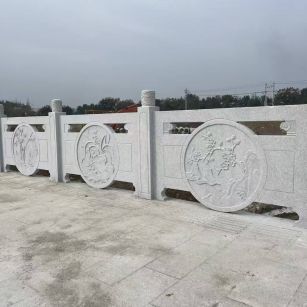 乌兰察布芝麻白河道栏杆 石材栏杆