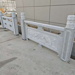 乌兰察布芝麻白河道栏杆 石材栏杆