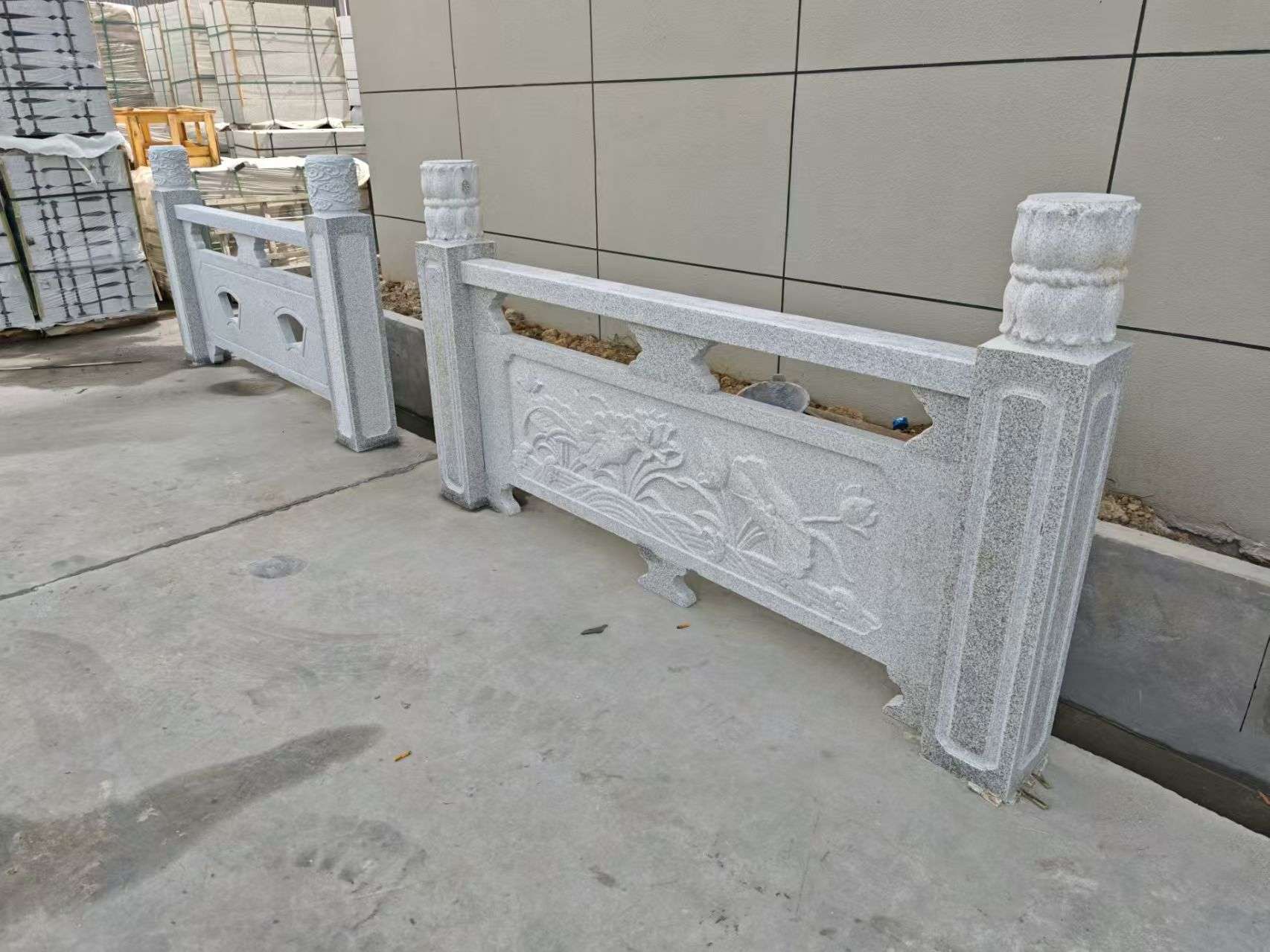 乌兰察布芝麻白河道栏杆 石材栏杆